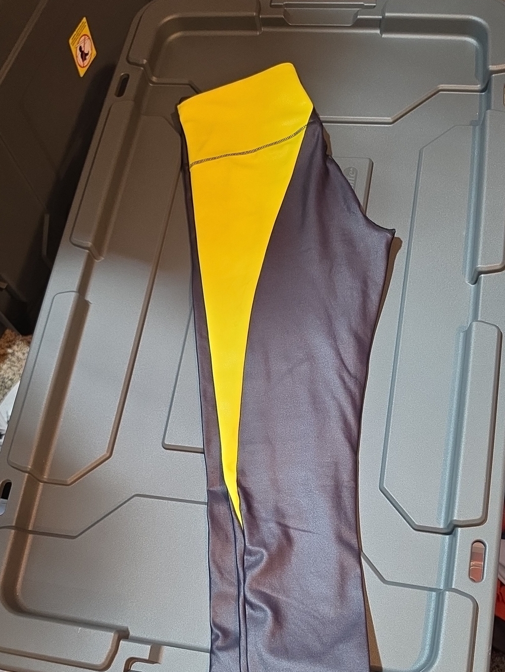 Women’s High-Waist Leggings with Yellow Contrast Panel